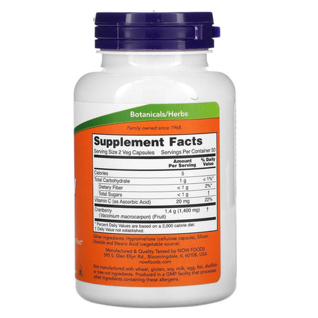 Now Foods, Cranberry Caps, 100 Veg Capsules - Supply Center USA