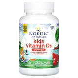 Nordic Naturals, Kids Vitamin D3 Gummies, Ages 3+, Wild Watermelon Splash, 400 IU, 120 Gummies - Supply Center USA