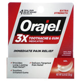 Orajel, 3X Medicated For Toothache & Gum Gel, Extra Strength, 0.25 oz (7 g) - Supply Center USA