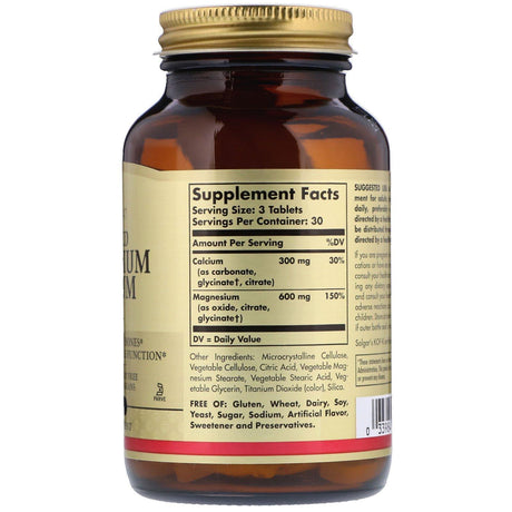 Solgar, Chelated Magnesium Calcium 2:1, 90 Tablets - Supply Center USA