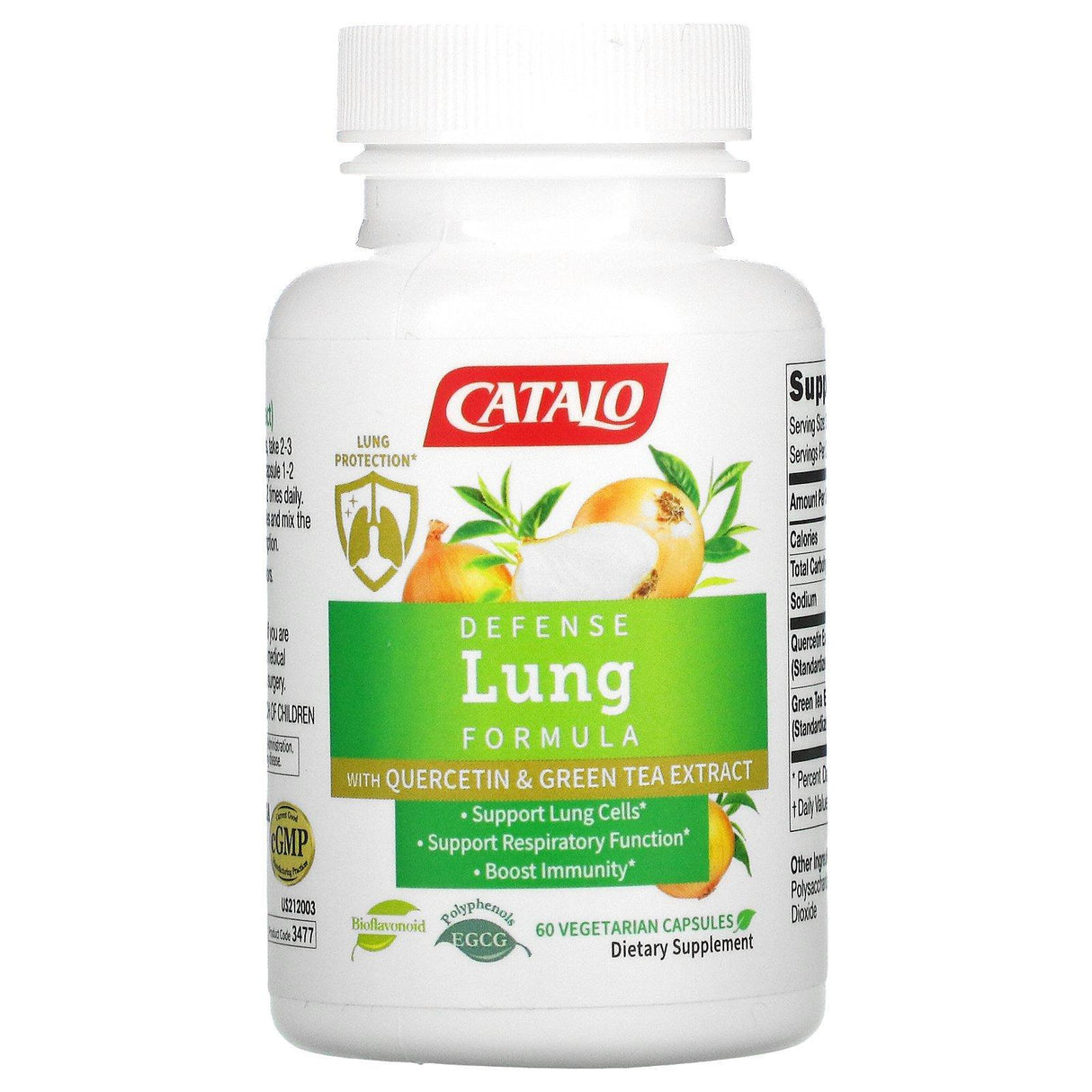 Catalo Naturals, Defense Lung Formula with Quercetin & Green Tea Extract, 60 Vegetarian Capsules - Supply Center USA