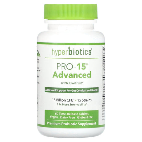 Hyperbiotics, PRO-15, Advanced with Kiwifruit, 15 Billion CFU, 30 Time-Release Tablets - Supply Center USA