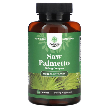 Nature's Craft, Saw Palmetto, 500 mg, 100 Capsules - Supply Center USA