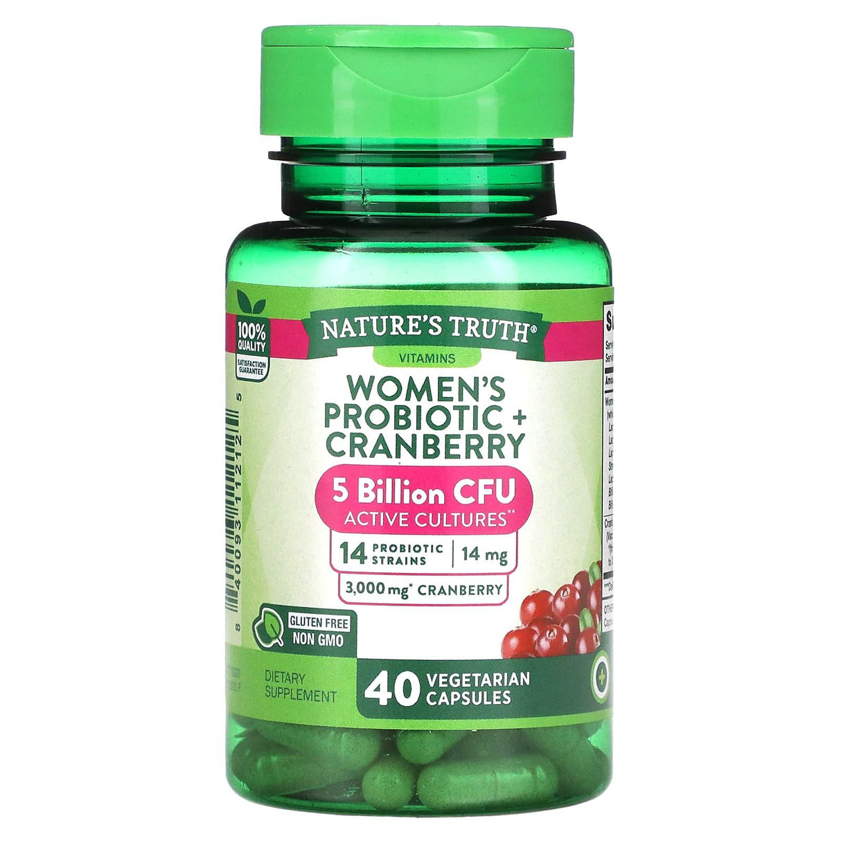 Nature's Truth, Women's Probiotic + Cranberry, 40 Vegetarian Capsules - Supply Center USA