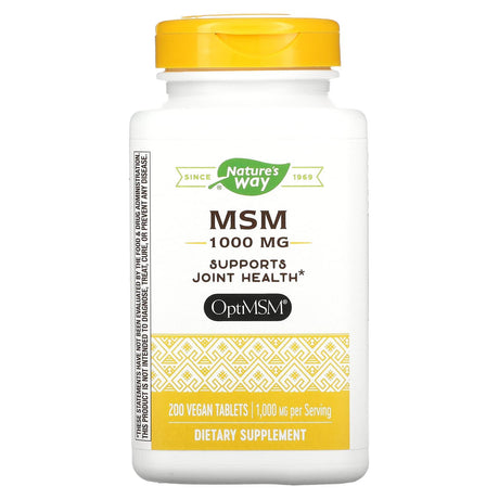 Nature's Way, MSM, 1,000 mg, 200 Vegan Tablets - Supply Center USA