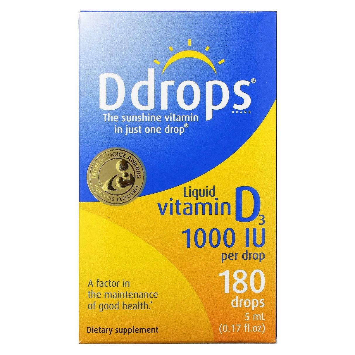 Ddrops, Liquid Vitamin D3, 1000 IU, 0.17 fl oz (5 ml) - Supply Center USA