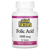 Natural Factors, Folic Acid, 1,000 mcg, 90 Tablets - Supply Center USA