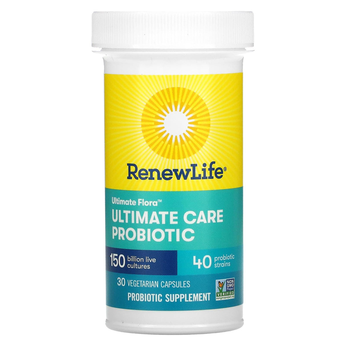 Renew Life, Ultimate Flora, Ultimate Care Probiotic, 150 Billion Live Cultures, 30 Vegetarian Capsules - Supply Center USA