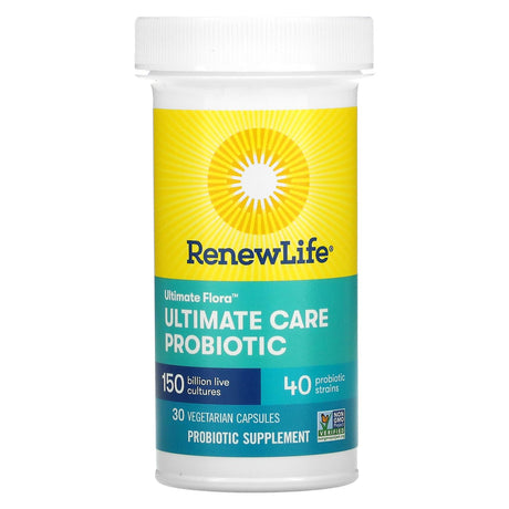 Renew Life, Ultimate Flora, Ultimate Care Probiotic, 150 Billion Live Cultures, 30 Vegetarian Capsules - Supply Center USA