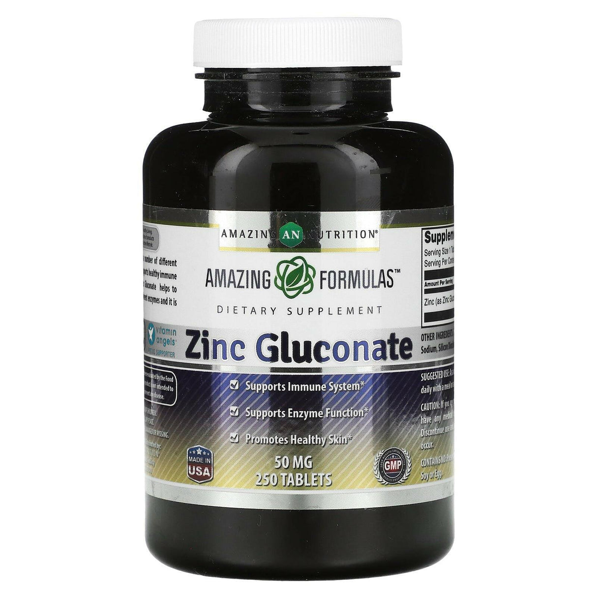 Amazing Nutrition, Zinc Gluconate, 50 mg, 250 Tablets - Supply Center USA