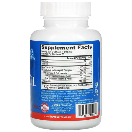 Jarrow Formulas, Krill Oil, 60 Softgels - Supply Center USA