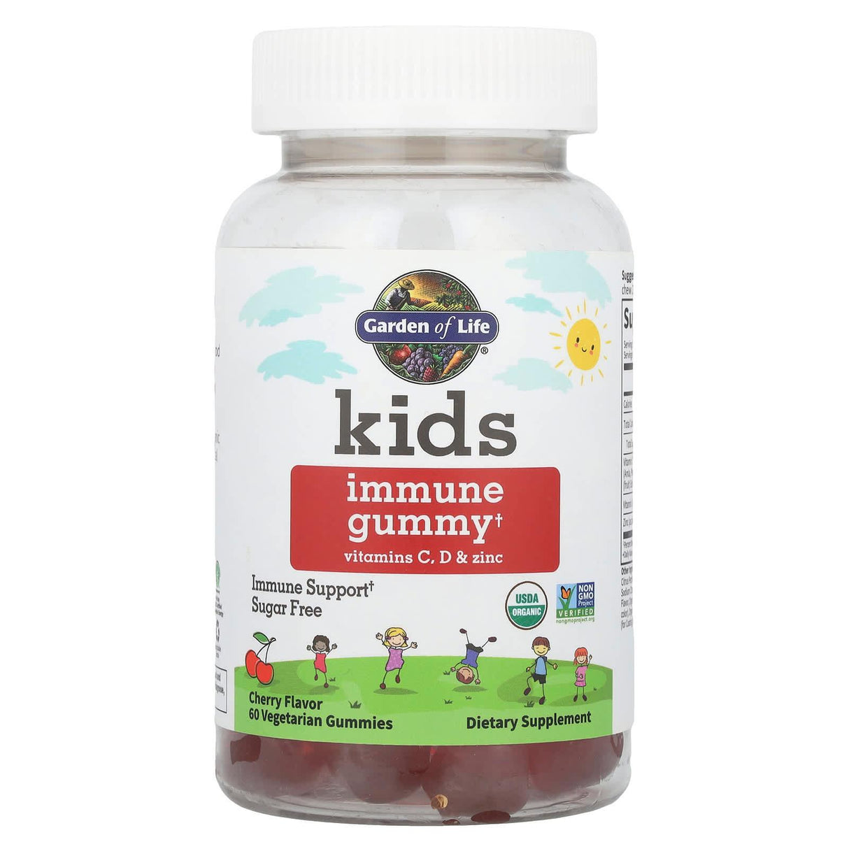 Garden of Life, Kid's Immune Gummy + Vitamin C, D & Zinc, Cherry, 60 Vegetarian Gummies - Supply Center USA