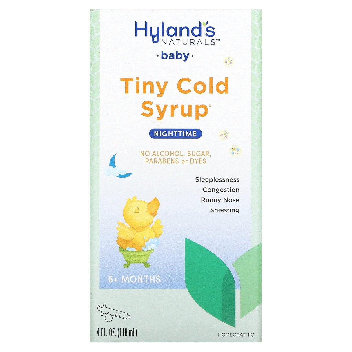 Hyland's Naturals, Baby, Tiny Cold Syrup, Nighttime, Ages 6 Months+, 4 fl oz (118 ml) - Supply Center USA