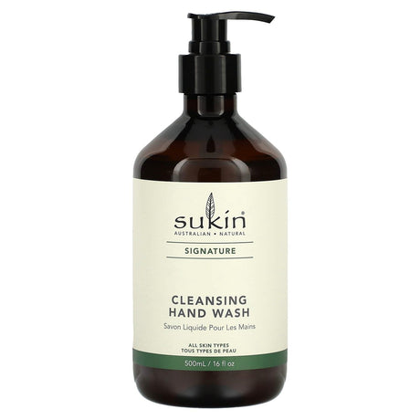 Sukin, Cleansing Hand Wash, Signature, 16 fl oz (500 ml) - Supply Center USA