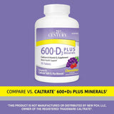 21st Century, 600 + D3 Plus Minerals, Fruit Punch, 75 Chewable Tablets - Supply Center USA