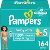 Pampers Baby Dry Diapers - Size 1, 120 Count, Absorbent Disposable Diapers