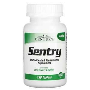 21st Century, Sentry, Adults Multivitamin & Multimineral Supplement, 130 Tablets - Supply Center USA