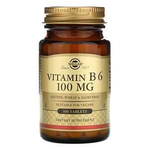 Solgar, Vitamin B6, 100 mg, 100 Tablets - Supply Center USA