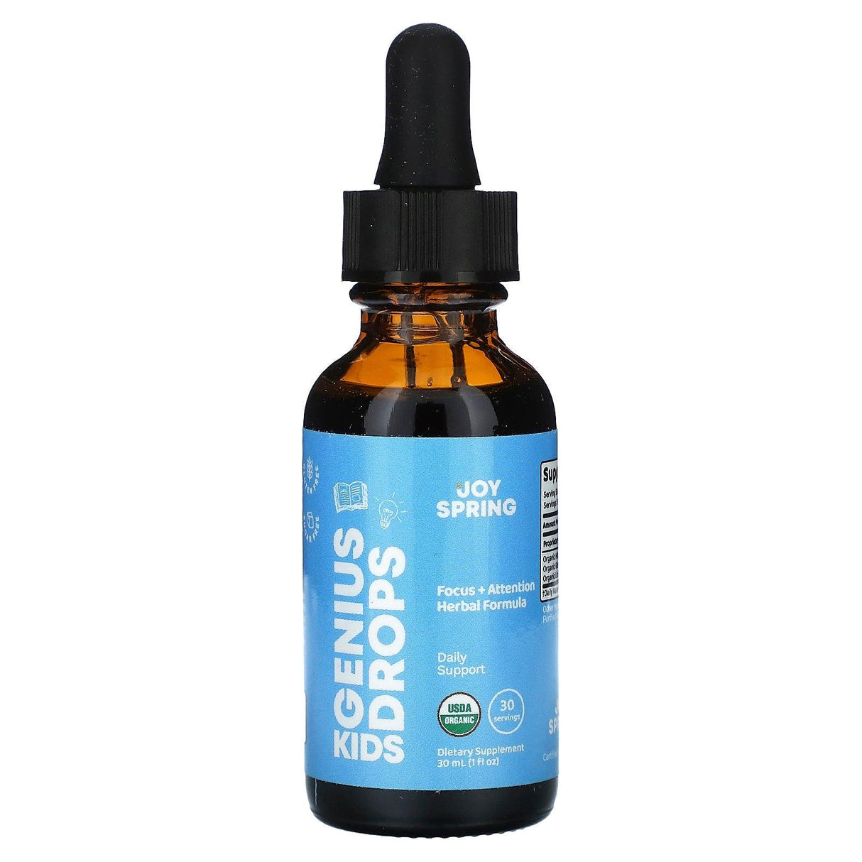 JoySpring, Genius Drops for Kids, Focus & Attention, 1 fl oz (30 ml) - Supply Center USA