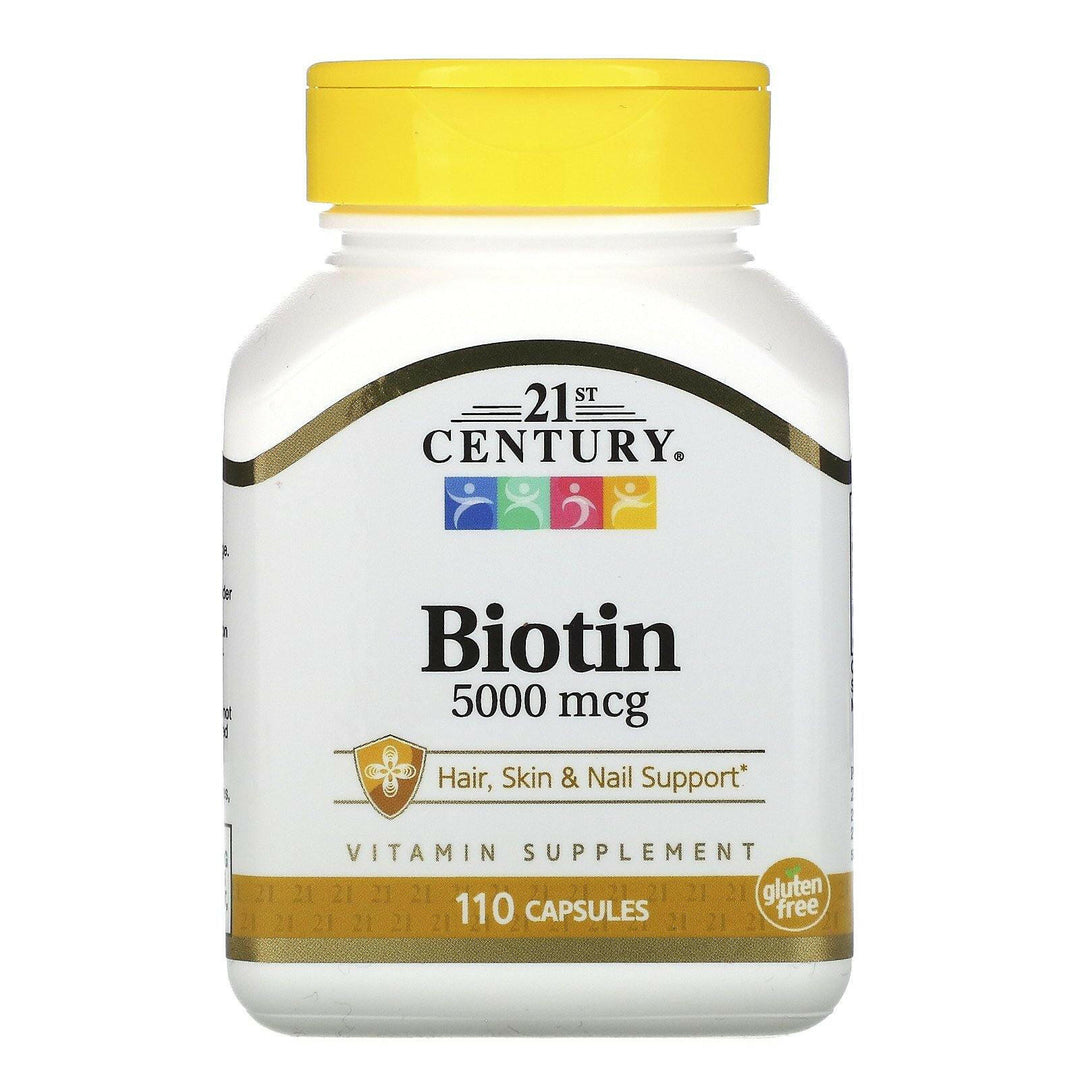 21st Century, Biotin, 5,000 mcg, 110 Capsules - HealthCentralUSA