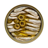 King Oscar, Sardines In Extra Virgin Olive Oil With Sliced Spanish Manzanilla Olives, 3.75 oz (106 g) - Supply Center USA