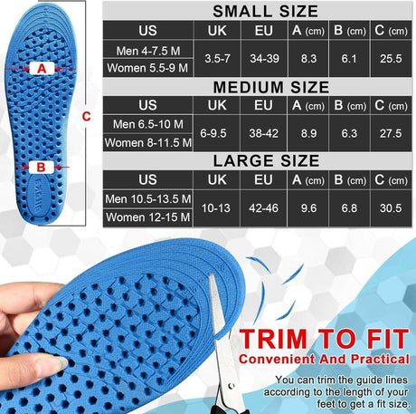 Ailaka Height Increase Insoles for Men Women, Honeycomb Shock Absorbing Cushion Shoe Height Insoles Men Women, Replacement Sports Shoe Inserts - Supply Center USA