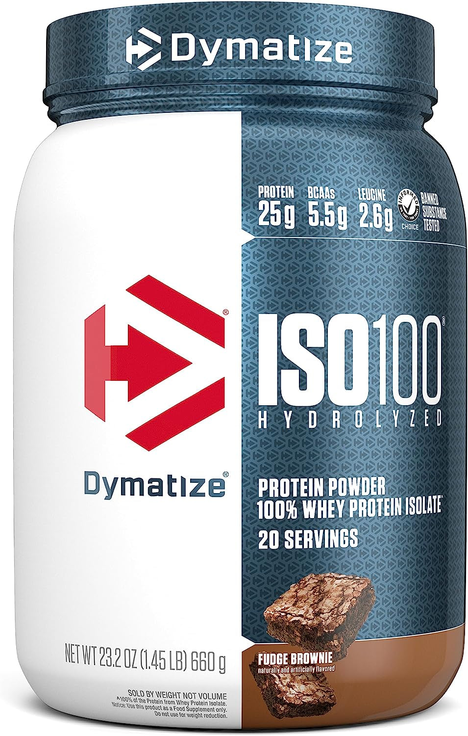 Dymatize ISO100 Hydrolyzed Protein Powder, 100% Whey Isolate, 25G of Protein, 5.5G Bcaas, Gluten Free, Fast Absorbing, Easy Digesting, Gourmet Vanilla, 20 Servings