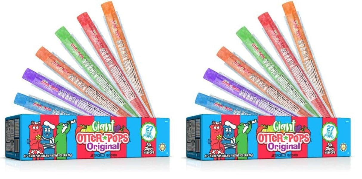 Otter Pops, Giant Original 5.5Oz, 27 Ice Pops, Six Zippy Flavors