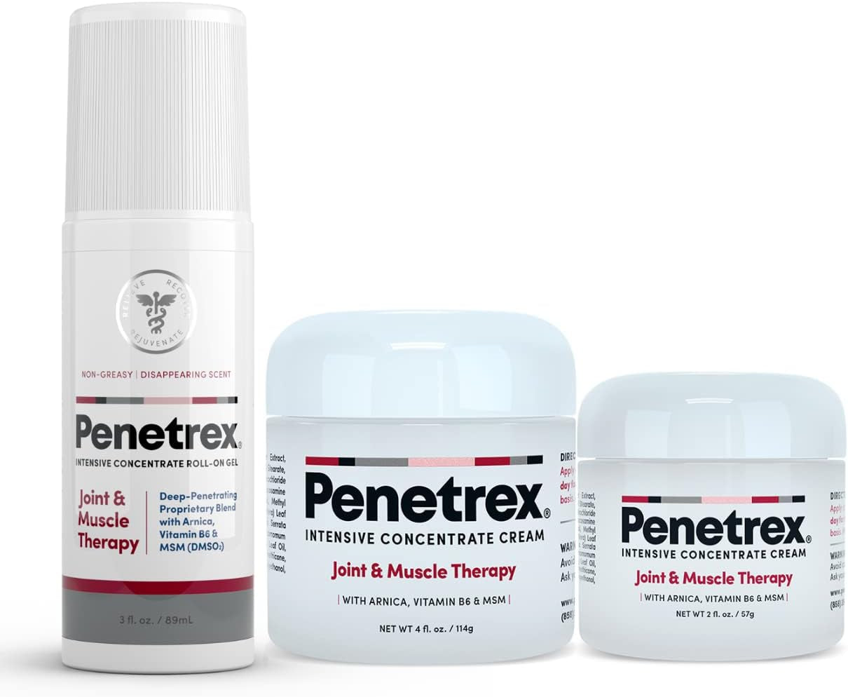 Penetrex Joint & Muscle Therapy – Soothing Comfort for Back, Neck, Hands, Feet – Premium Whole Body Rub with Arnica, Vitamin B6 MSM & Boswellia – Non-Greasy 2Oz Cream