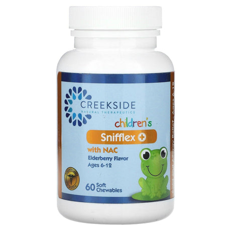 Creekside Natural Therapeutics, Children's Snifflex Plus With Stinging Nettle, Ages 6-12, Elderberry, 60 Soft Chewables - Supply Center USA