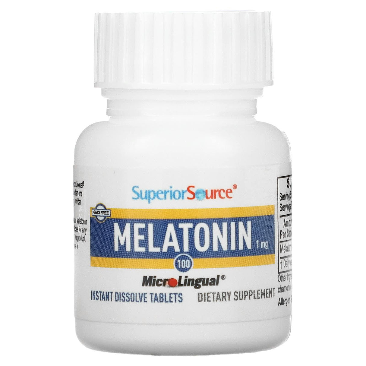 Superior Source, Melatonin, 1 mg, 100 MicroLingual Instant Dissolve Tablets - Supply Center USA