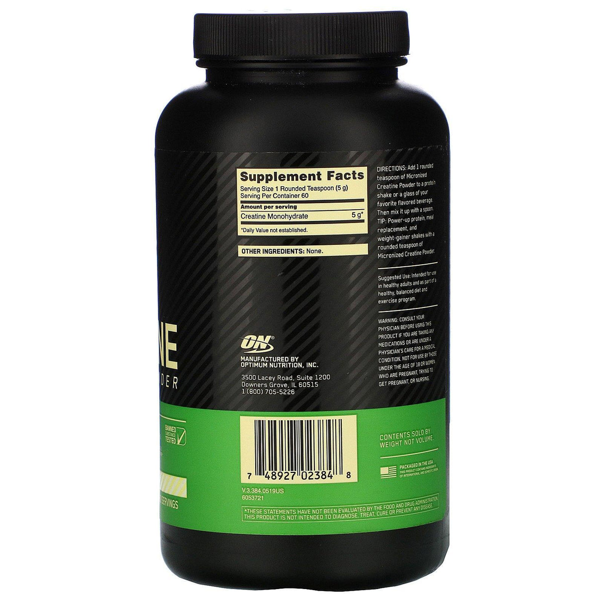 Optimum Nutrition, Micronized Creatine Powder, Unflavored, 10.6 oz (300 g) - Supply Center USA