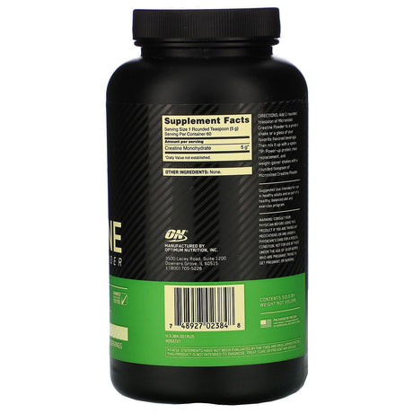 Optimum Nutrition, Micronized Creatine Powder, Unflavored, 10.6 oz (300 g) - Supply Center USA