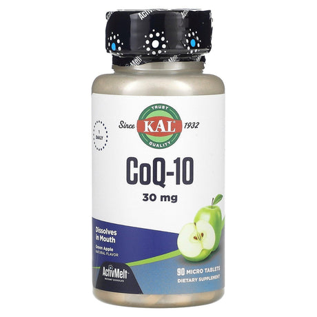 KAL, CoQ10, Green Apple, 30 mg, 90 Micro Tablets - Supply Center USA