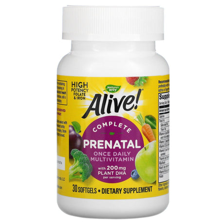 Nature's Way, Alive! Complete Prenatal Once Daily Multivitamin, 30 Softgels - Supply Center USA