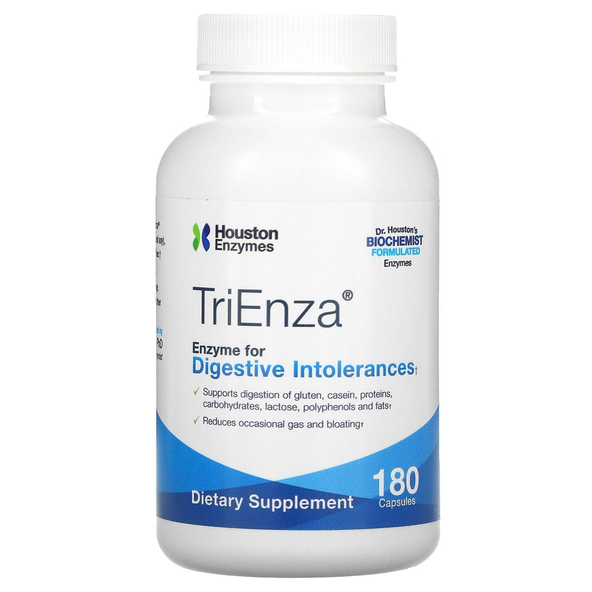 Houston Enzymes, TriEnza, Enzyme For Digestive Intolerances, 180 Capsules - Supply Center USA