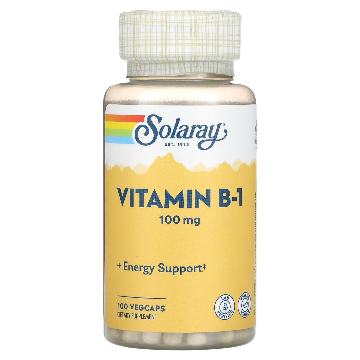 Solaray, Vitamin B-1, 100 mg, 100 VegCaps - Supply Center USA