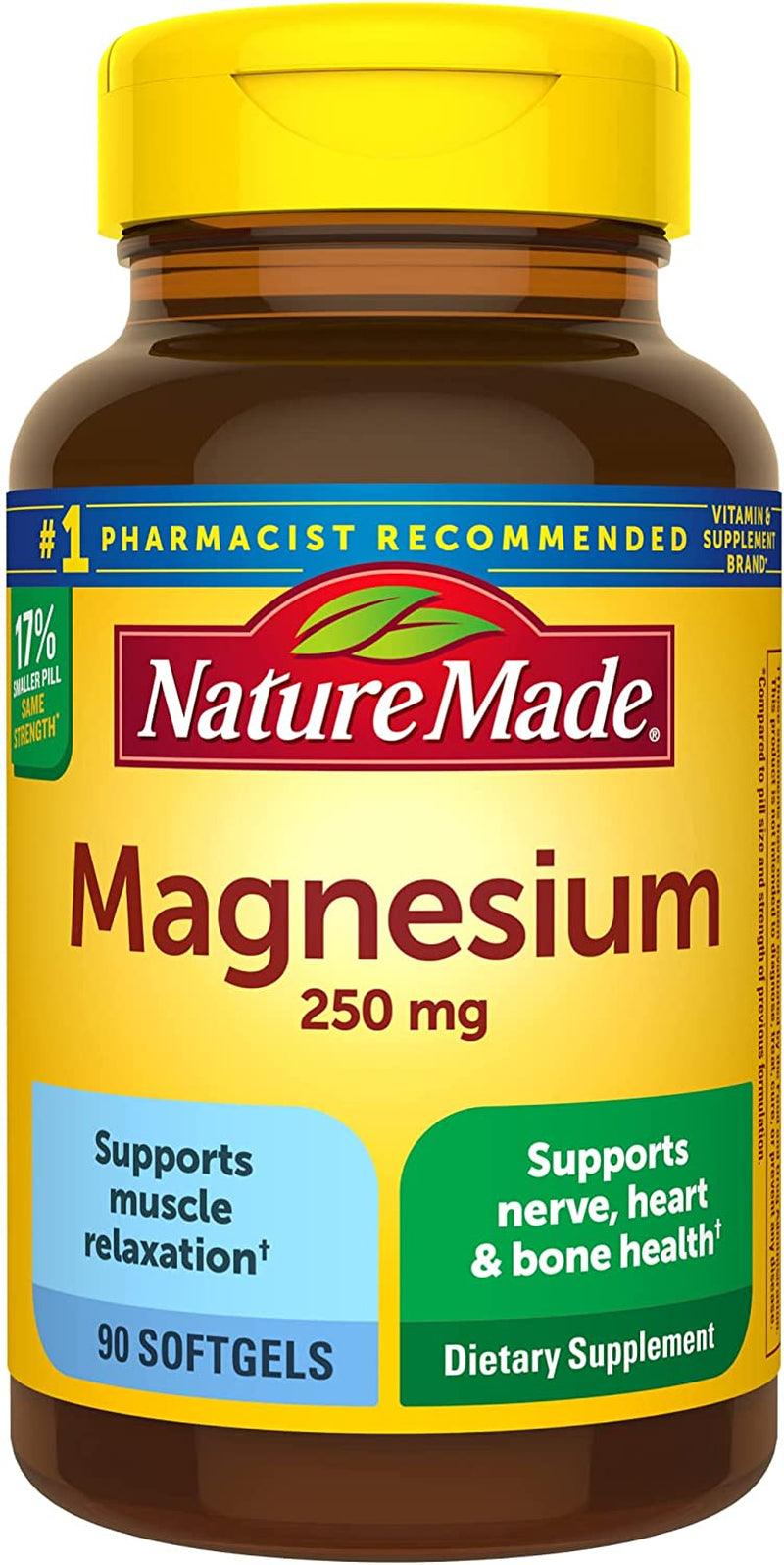 Nature Made Magnesium Oxide 250 Mg, Dietary Supplement for Muscle, Heart, Bone and Nerve Health Support, 200 Tablets, 200 Day Supply - Supply Center USA