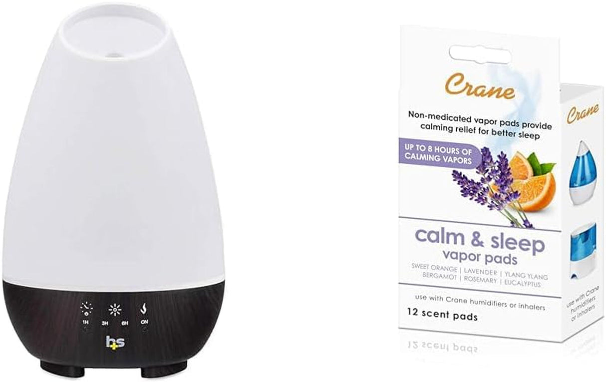 Healthsmart Essential Oil Diffuser, Cool Mist Humidifier and Aromatherapy Diffuser, FSA HSA Eligible with 500ML Tank for Large Rooms, Adjustable Timer, Mist Mode and 7 LED Light Colors, White