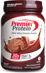 Premier Protein Powder, Vanilla Milkshake, 30G Protein, 1G Sugar, 100% Whey Protein, Keto Friendly, No Soy Ingredients, Gluten Free, 17 Servings, 23.3 Ounces