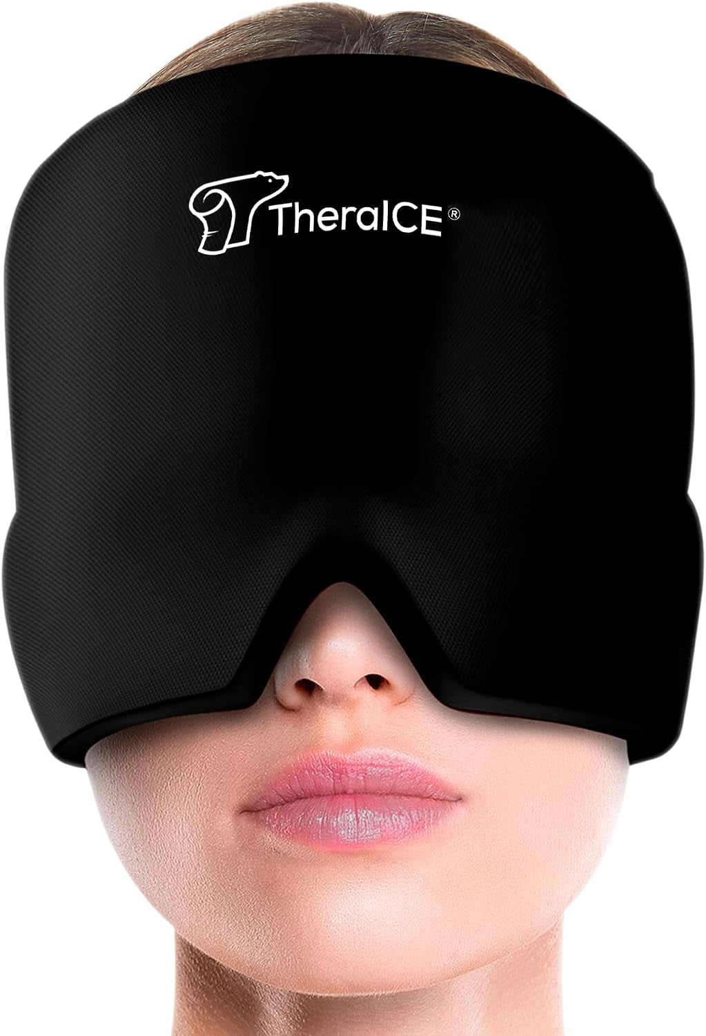 Theraice Migraine Relief Cap, Cooling Gel Hat, Soothing Headache Ice Pack Mask Products, Face Cold Compress Head Wrap for Tension & Stress