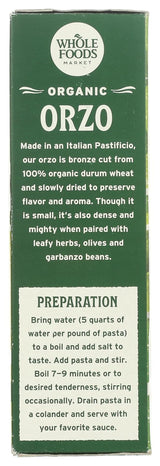 Whole Foods Market, Organic Orzo, 16 Ounce