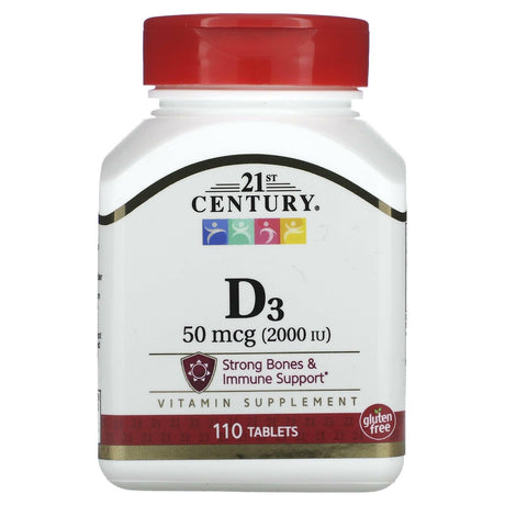 21st Century, Vitamin D3, 50 mcg (2,000 IU), 110 Tablets - Supply Center USA