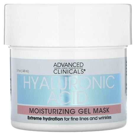 Advanced Clinicals, Hyaluronic Acid, Moisturizing Gel Beauty Mask, 5 fl oz (148 ml) - Supply Center USA