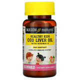 Mason Natural, Healthy Kids, Cod Liver Oil with Vitamin D, Orange, 100 Chewables - Supply Center USA