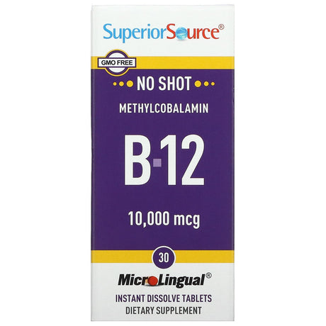 Superior Source, Methylcobalamin B-12, 1,000 mcg, 60 MicroLingual Instant Dissolve Tablets - Supply Center USA