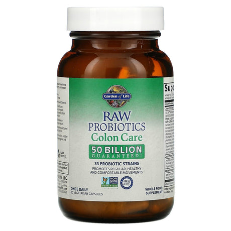 Garden of Life, RAW Probiotics, Colon Care, 30 Vegetarian Capsules - Supply Center USA