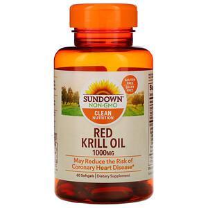 Sundown Naturals, Red Krill Oil, 1000 mg, 60 Softgels - HealthCentralUSA