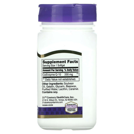 21st Century, Liquid Filled CoQ-10, 200 mg, 90 Rapid Release Softgels - Supply Center USA