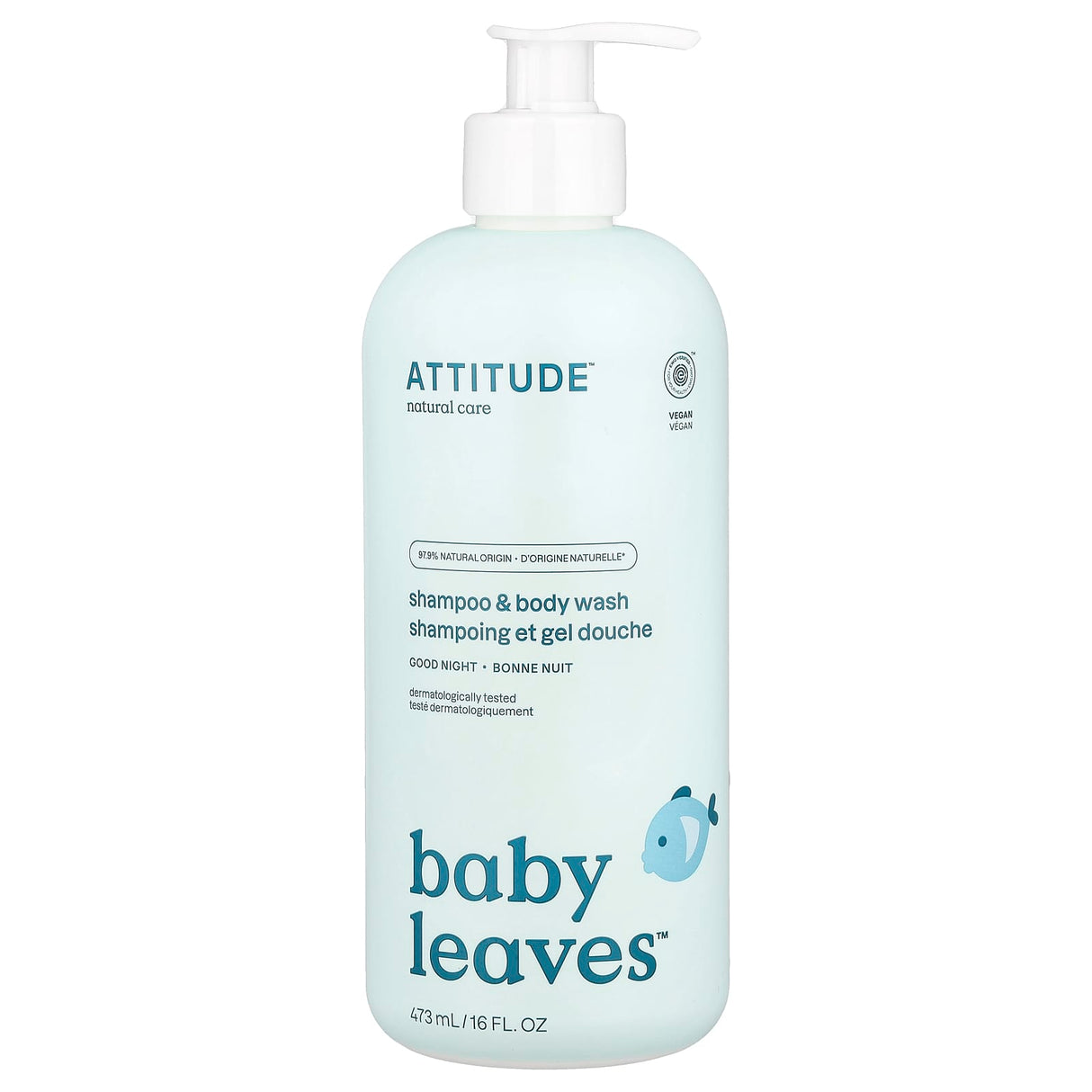ATTITUDE, Baby Leaves Science, Shampoo & Body Wash, 16 fl oz (473 ml)
